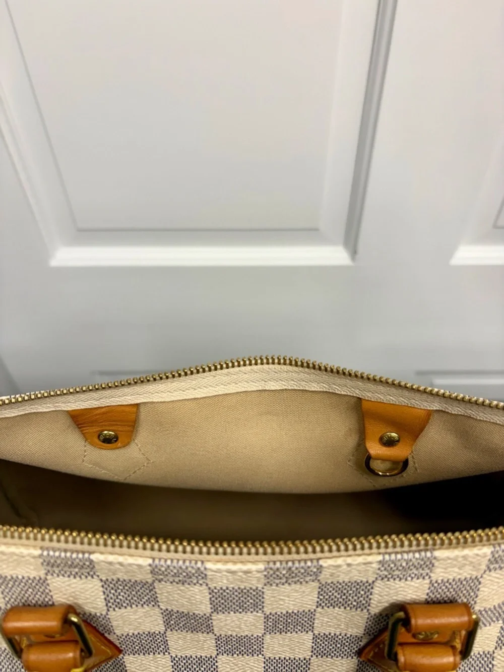 Louis Vuitton Damier Azur Speedy 35 Satchel Handbag